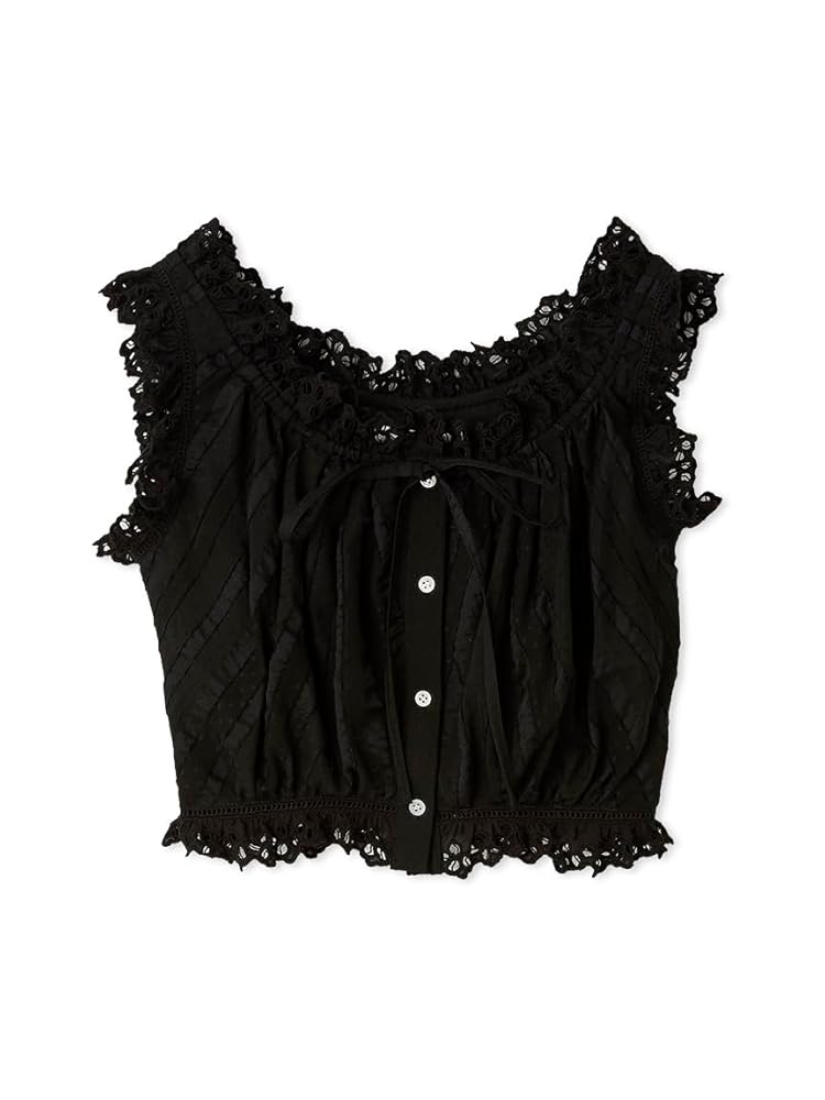 Amazon | [スナイデル] クロップドコットンフリルブラウス